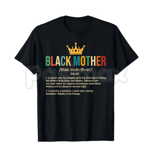 Black Mother Definition T-Shirt – African American Mom Graphic Tee, Remastered Heavy Cotton Mother's Day Top, Soft Lived-In Heavyweight Melanin Queen Shirt, Made in USA