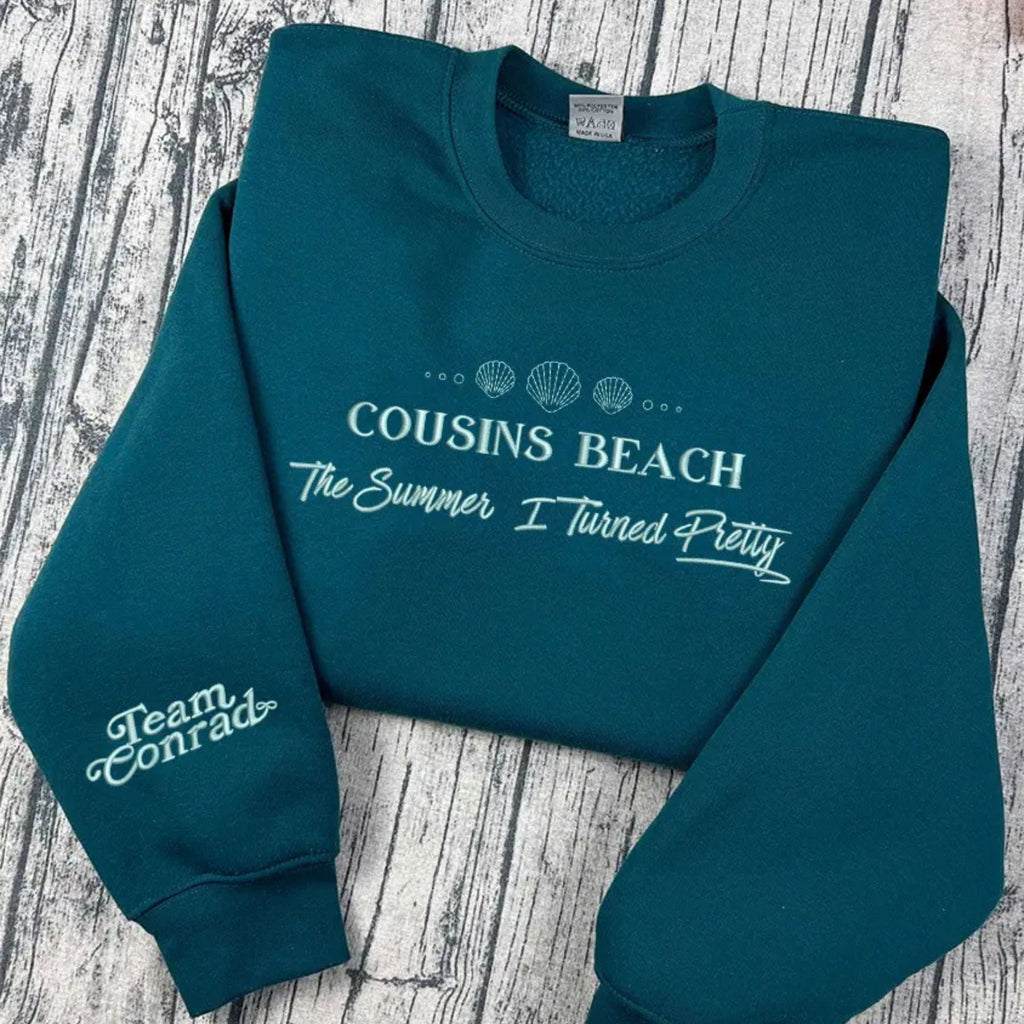 Pasimax Cousins Beach Embroidered Sweatshirt — detail close-up