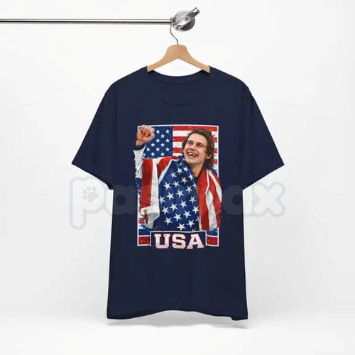 Jack Hughes Team USA Hockey Fan T-Shirt - Olympic USA Graphic Tee, Premium Heavyweight 100% Cotton Hockey Top, American Playmaker Fan Apparel, Winter Games 2026 Commemorative Shirt, USA Hockey Jersey Inspired Tee