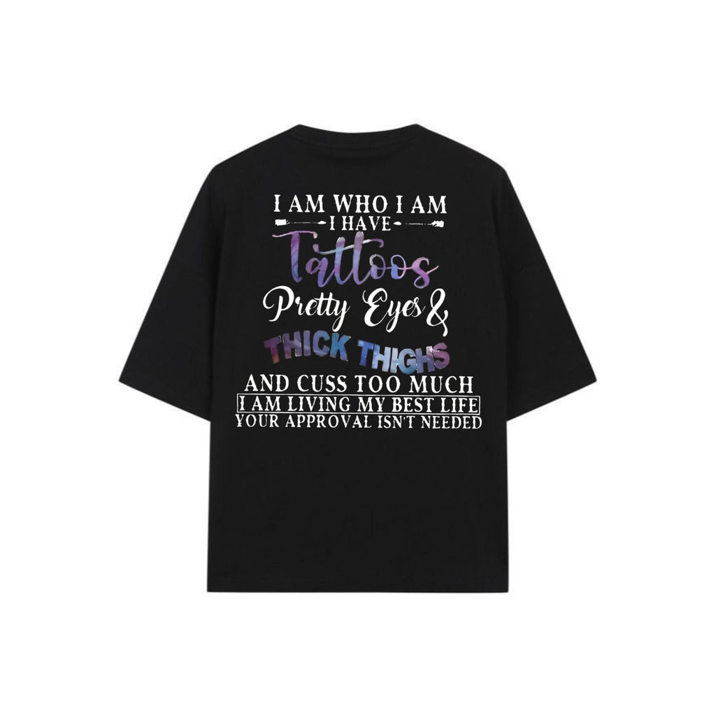 Pasimax "Tattoos Pretty Eyes" Slogan Shirt — lifestyle context