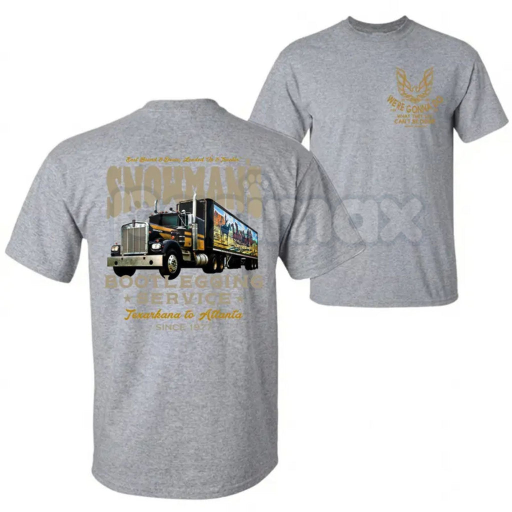 Snowman's Bootlegging Service T-Shirt – Smokey and the Bandit Truck Graphic Tee, Premium 100% Cotton 70s Movie Icon Top, Soft Lived-In Heavyweight Retro Outlaw Shirt, Made in USA