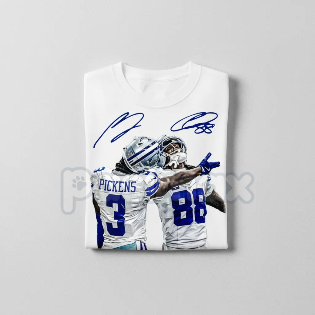Pasimax CeeDee Lamb & George Pickens Graphic T-Shirt - NFL Superstar Wide Receiver Tee, Football Fan Apparel, Dynamic WR Duo 