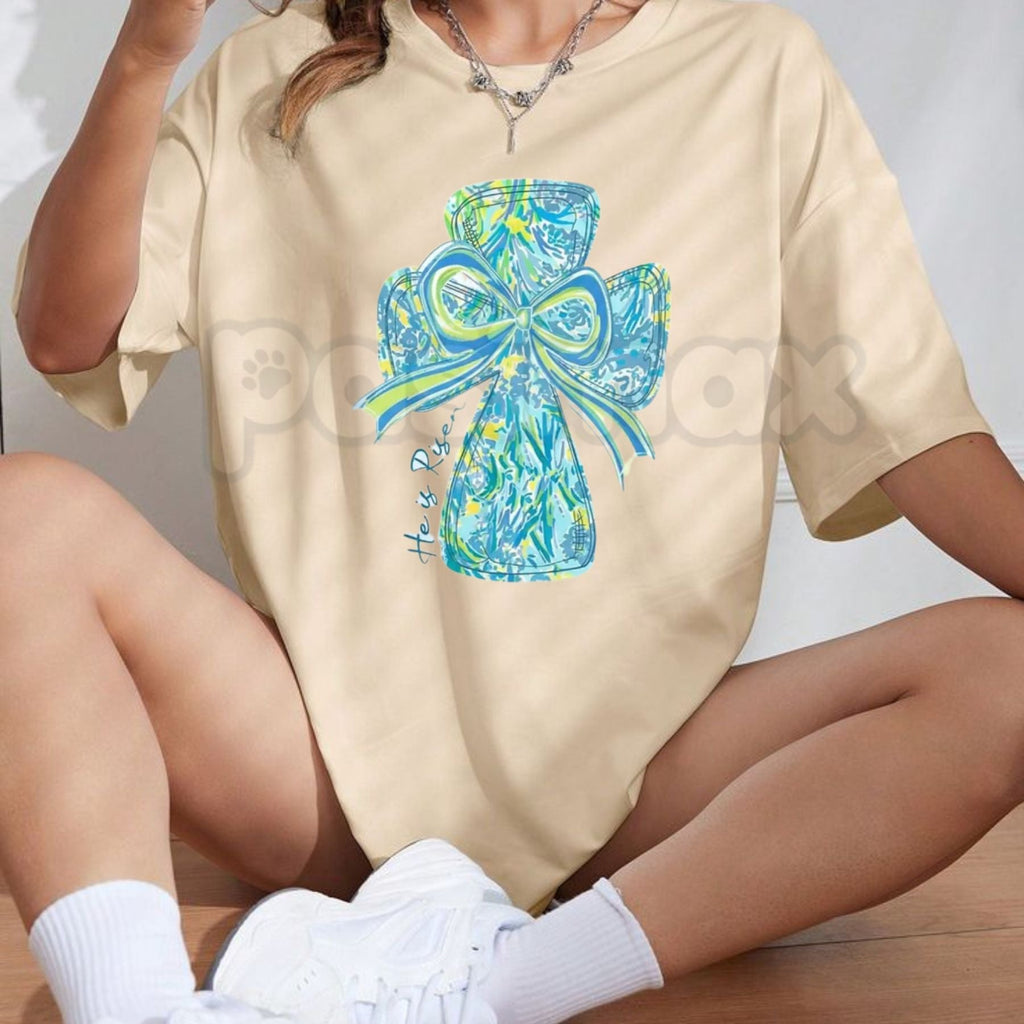 Pasimax "He Is Risen" Christian Graphic Tee — detail close-up