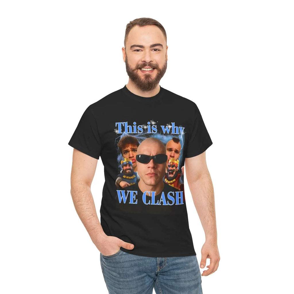 Pasimax "This is why WE CLASH" T-shirt — lifestyle context