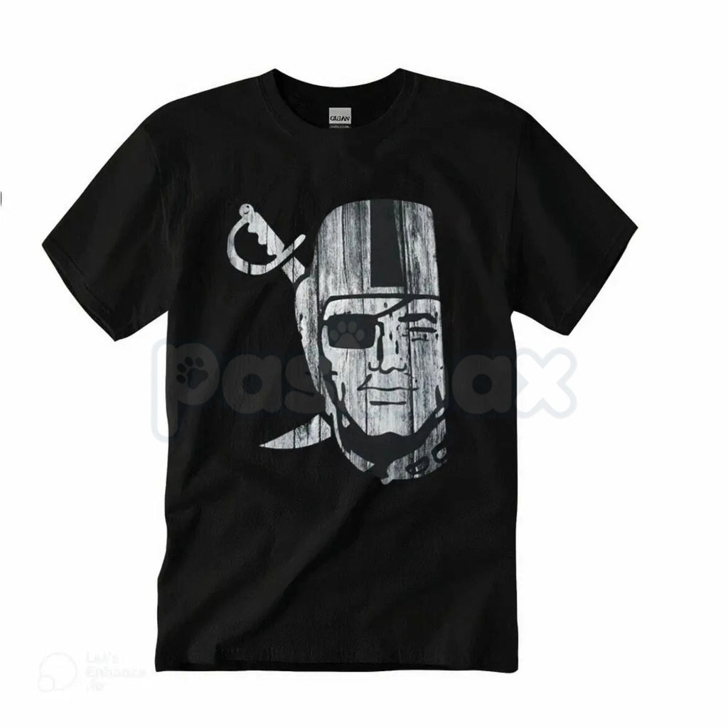 Pasimax "Raider Nation" Silver & Black T-Shirt — detail close-up