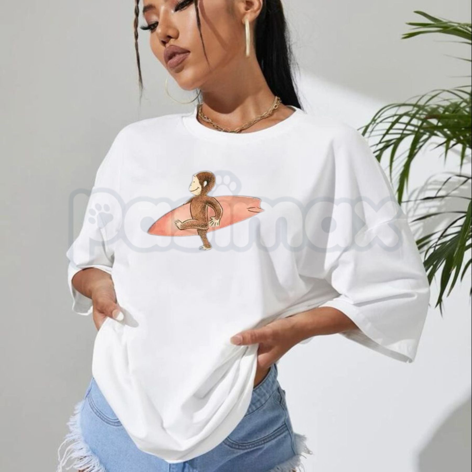 Vintage Curious George Surfing T-Shirt – Retro Hang Ten Graphic Tee