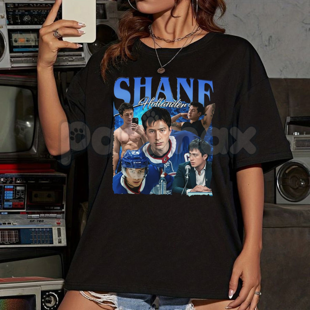 Pasimax Shane Hollander Hockey Graphic Tee - Fake Boyfriend Series Fan Shirt, MM Hockey Romance Apparel, Booktok Character Tr