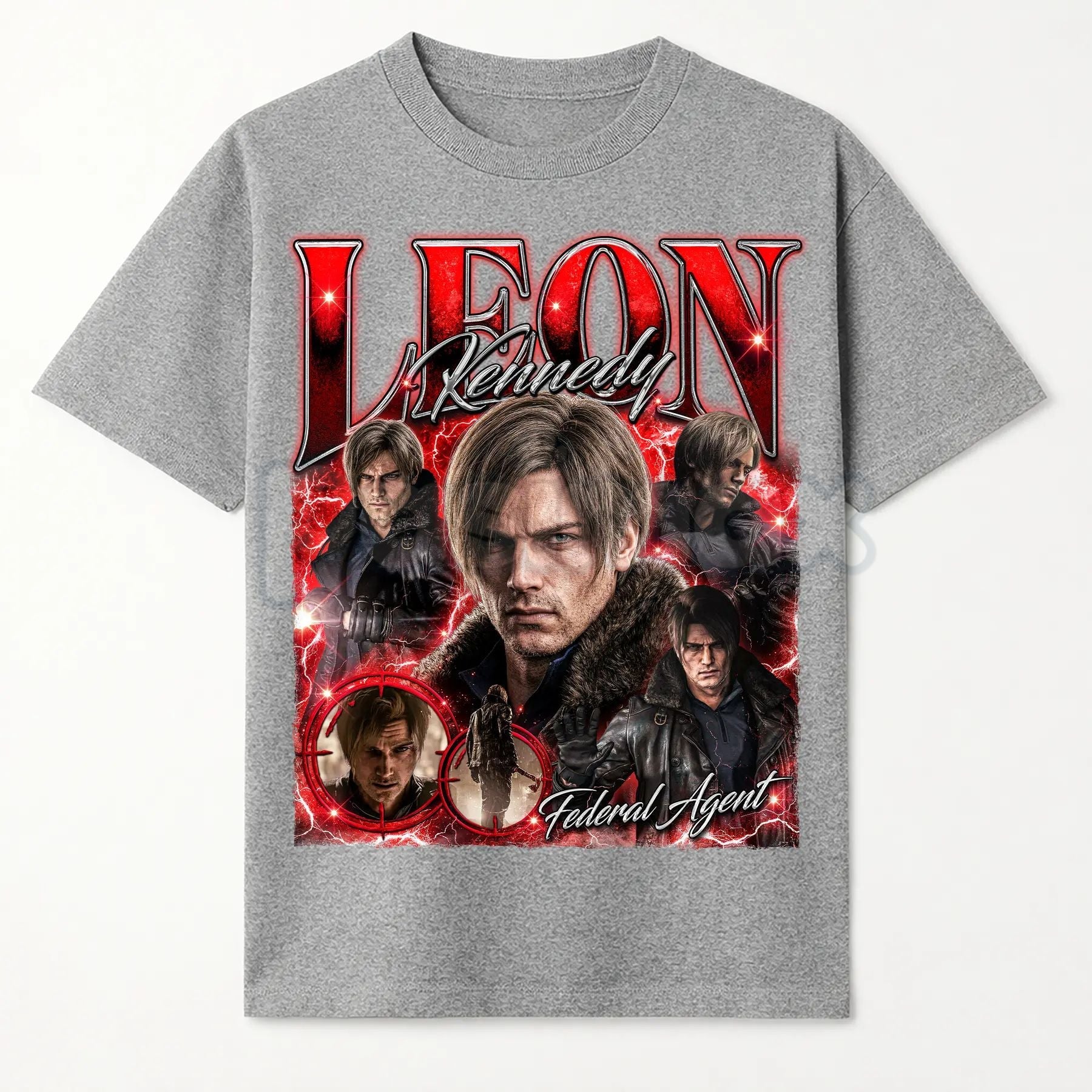 Pasimax Leon S. Kennedy "Requiem" Bootleg T-Shirt - 2026 Resident Evil Character Graphic Tee, Premium 100% Cotton Survival Ho