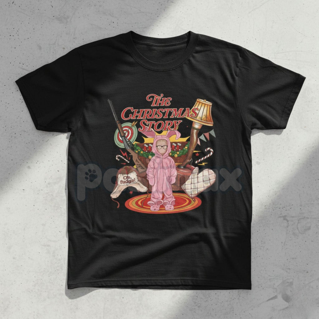 Pasimax Unisex Retro Christmas Story Graphic Tee - Classic Movie Holiday Shirt, Nostalgic Leg Lamp Apparel, Funny Christmas F