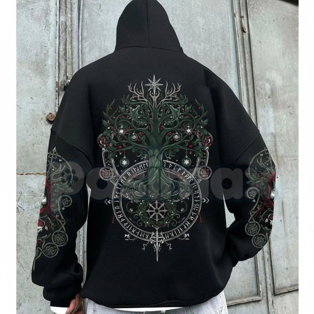 Pasimax Viking Destiny Nordic Gods Hoodie – Norse Mythology Graphic Pullover, Ancient Lore & Spiritual Streetwear, Unisex — d
