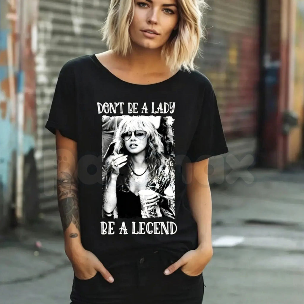 Stevie Nicks Vintage "Don't Be A Lady Be A Legend" T-Shirt – Retro 70s Rock Graphic Tee, Premium 100% Cotton Boho Goddess Top, Soft Lived-In Heavyweight Fleetwood Mac Fan Shirt, Made in USA