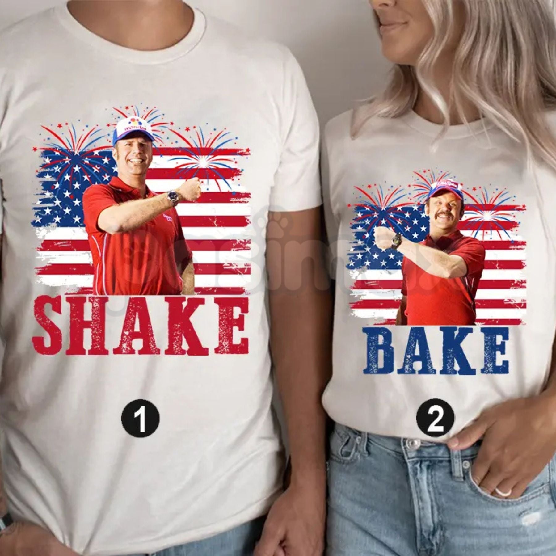 Funny "Shake and Bake" 4th of July T-Shirt – Couples Independence Day Matching Novelty Graphic Tee