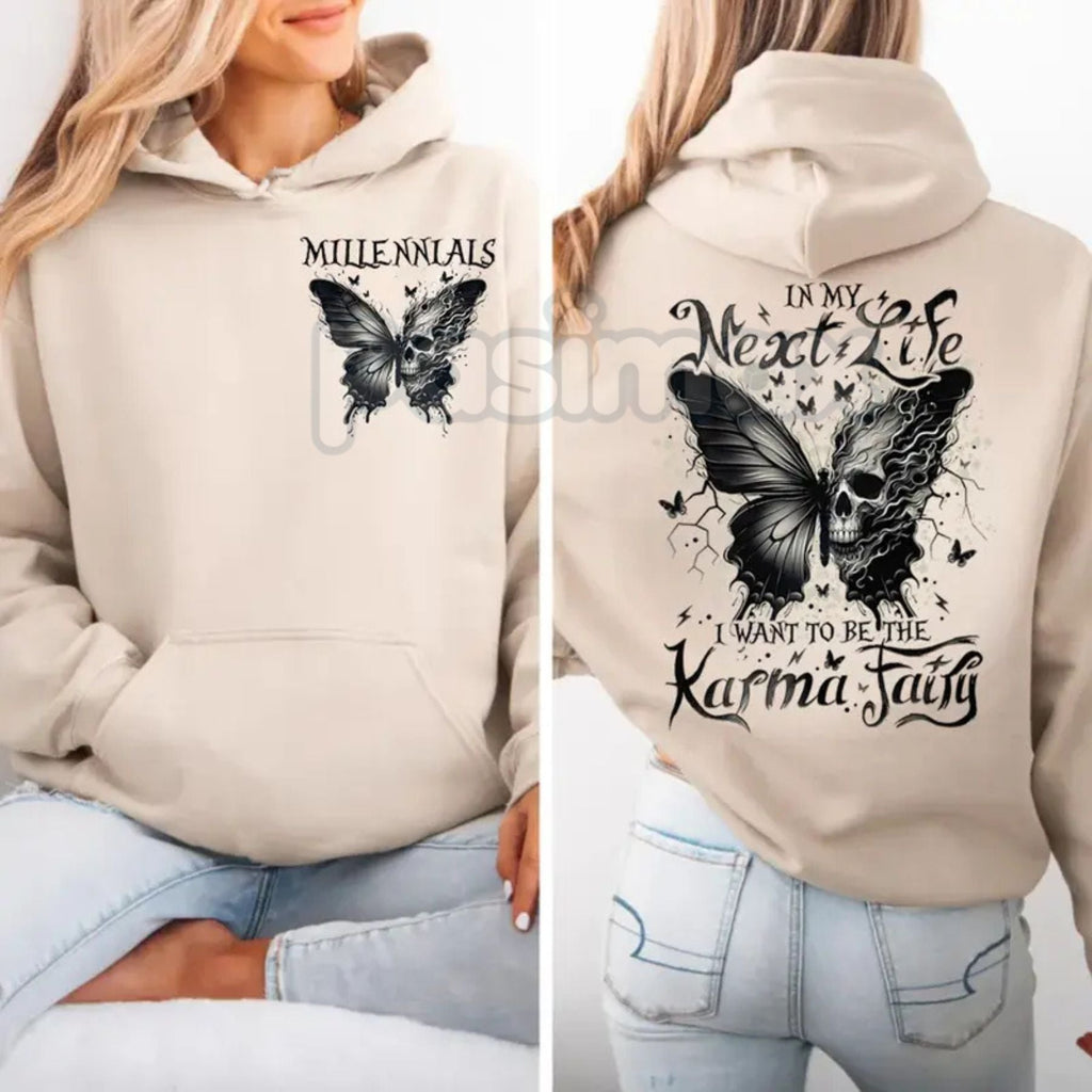 Pasimax Karma Fairy Skull Butterfly Hoodie — lifestyle context