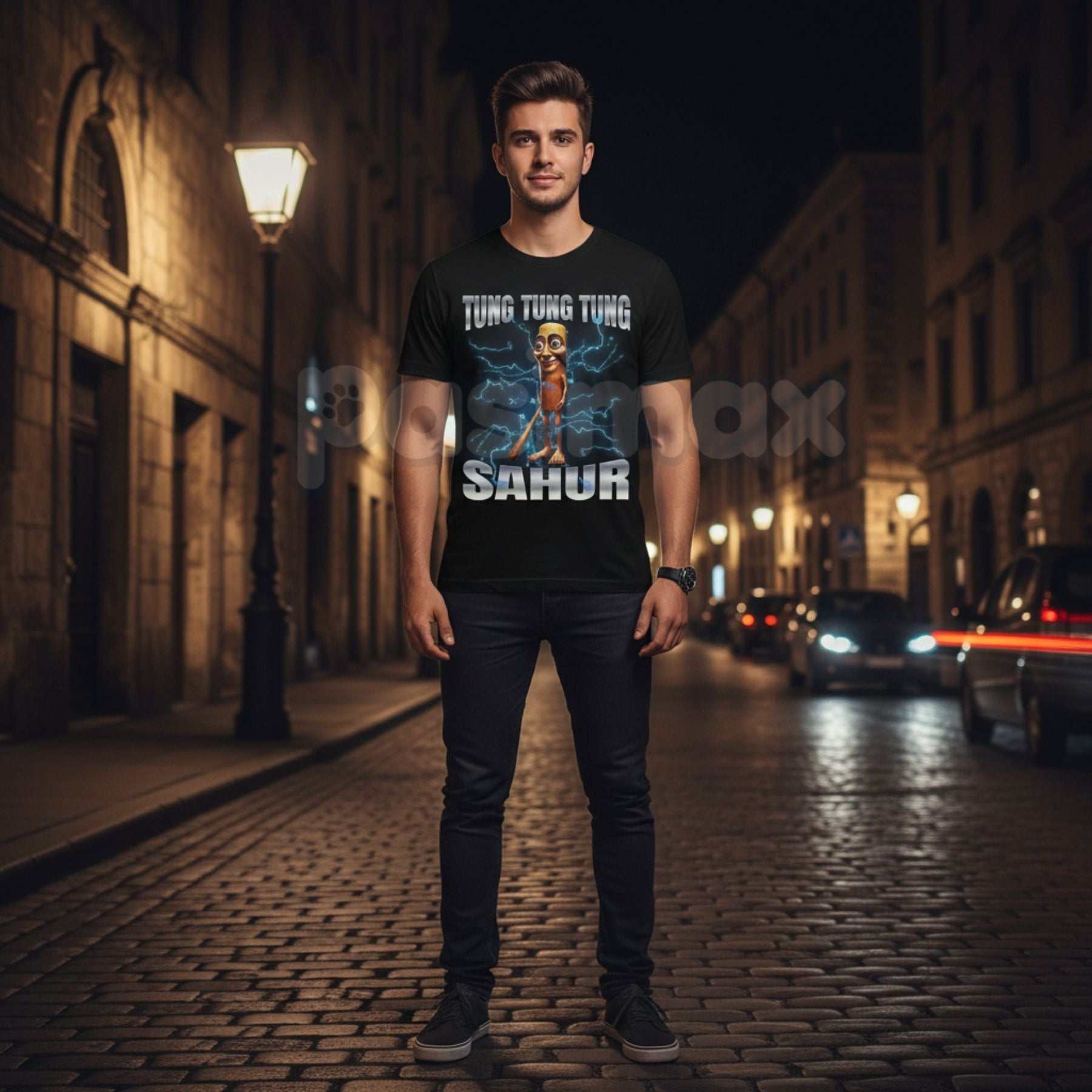 "Tung Tung Tung Sahur" Traditional Design T-Shirt – Festive Ramadan Beat Graphic Tee, Premium 100% Cotton Cultural Heritage Top, Soft Lived-In Heavyweight Comfort Shirt, Made in USA
