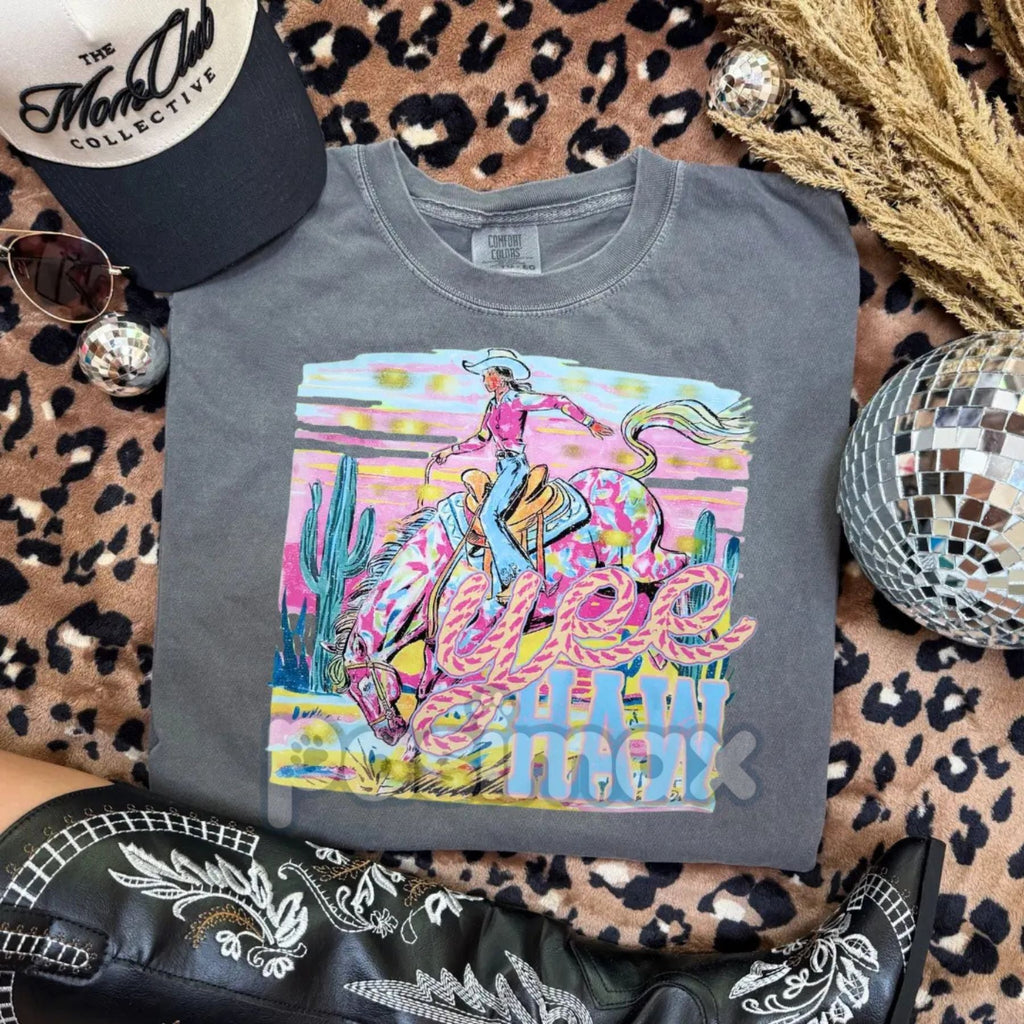 Pasimax YEE HAW Comfort Colors T-shirt — detail close-up