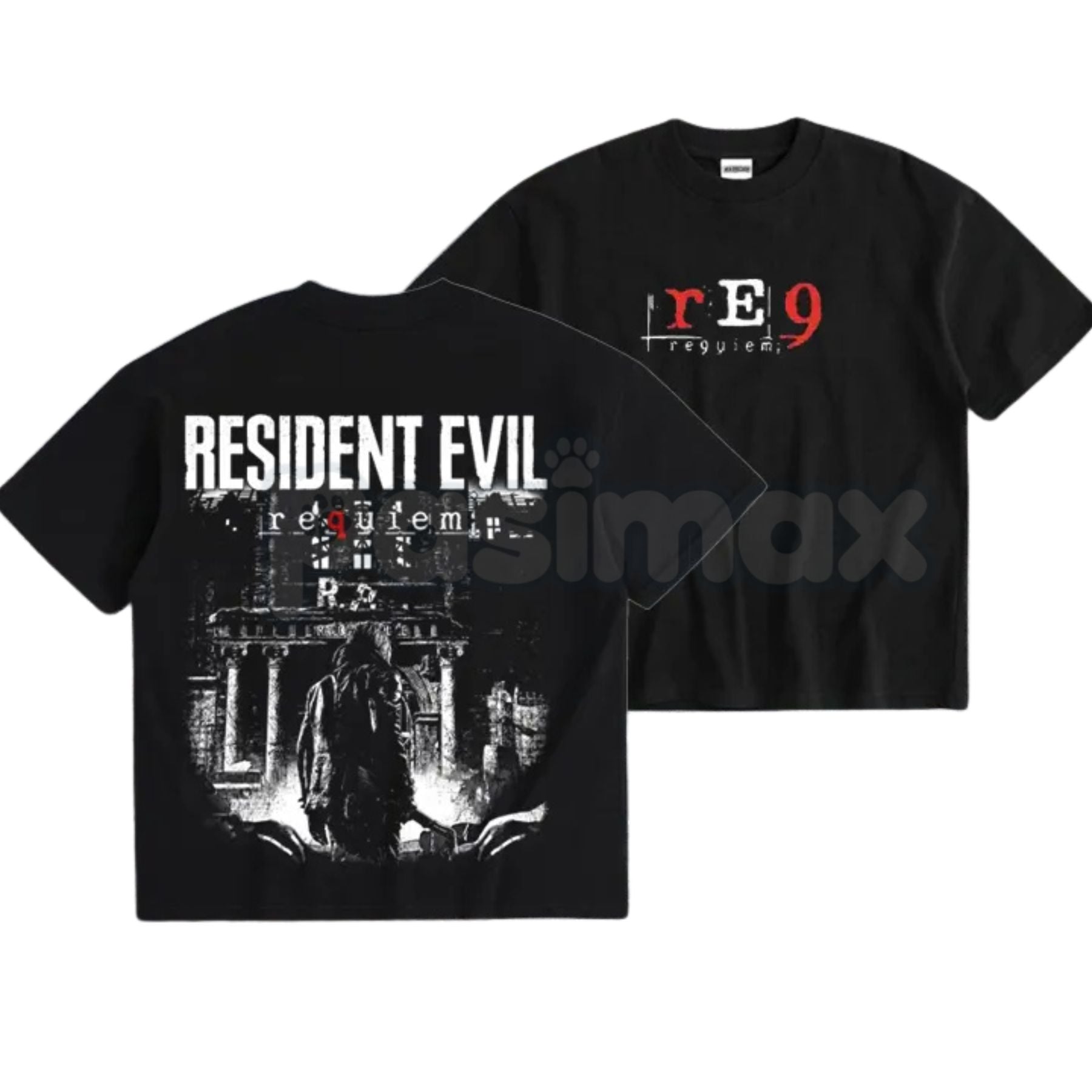 Pasimax Resident Evil Requiem – Vintage Distressed Leon Kennedy Fan Hoodie, Sweatshirt & Limited Cotton T-Shirt — detail clos