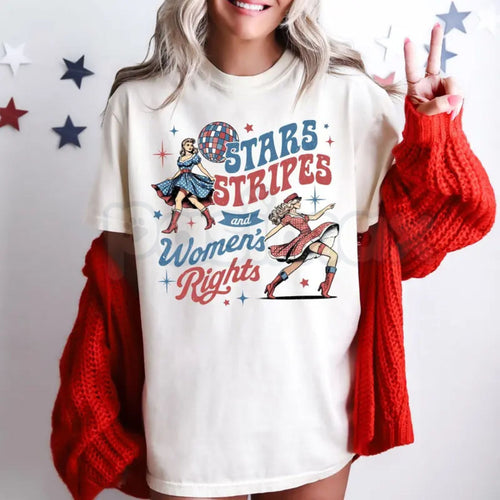 "Stars Stripes And Women’s Rights" T-Shirt – Patriotic 4th of July Advocacy Tee