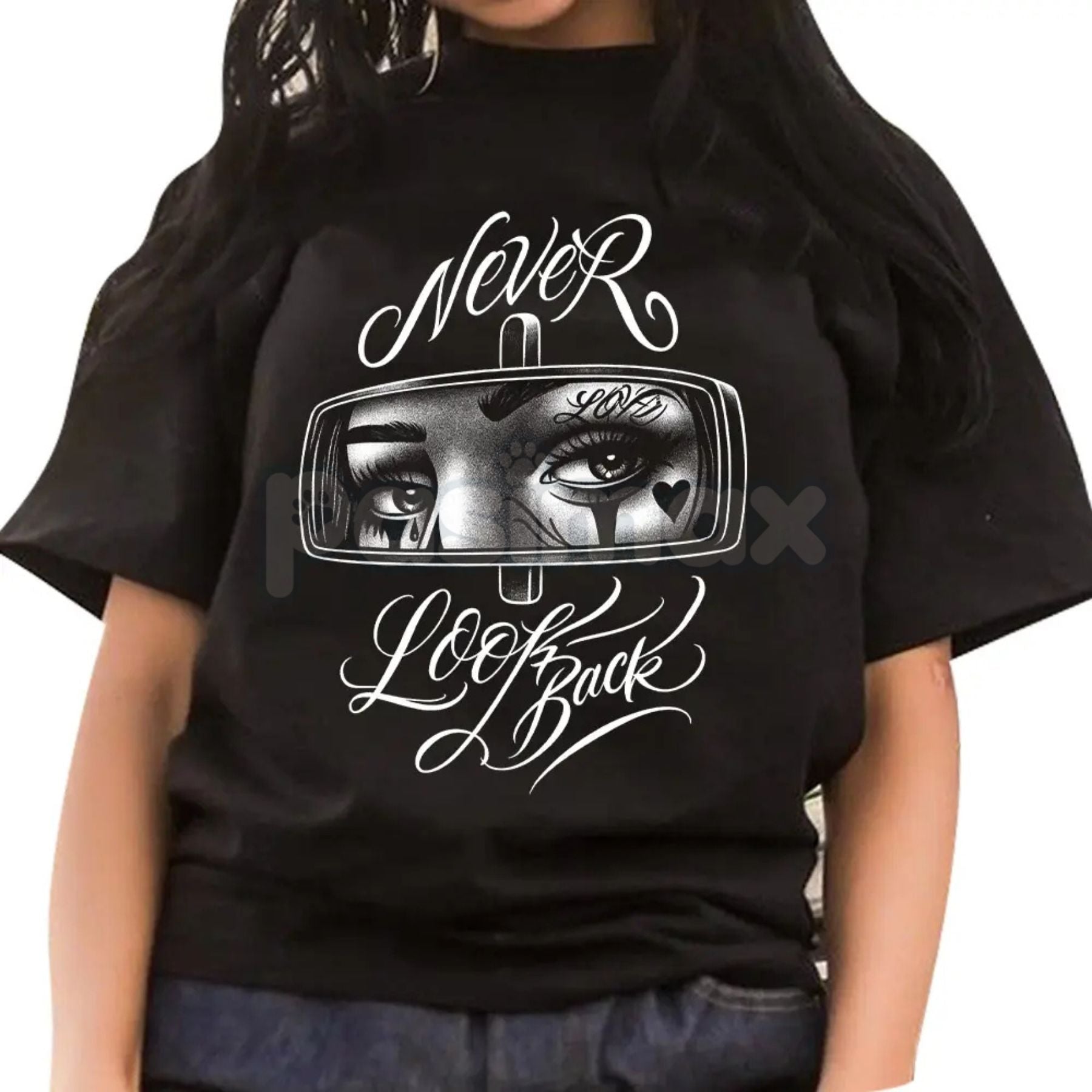 Pasimax Never and Look Art Chicano Hoodie | Lowrider Cholo Gangster Streetwear | Men's Cotton Fabric — detail close-up
