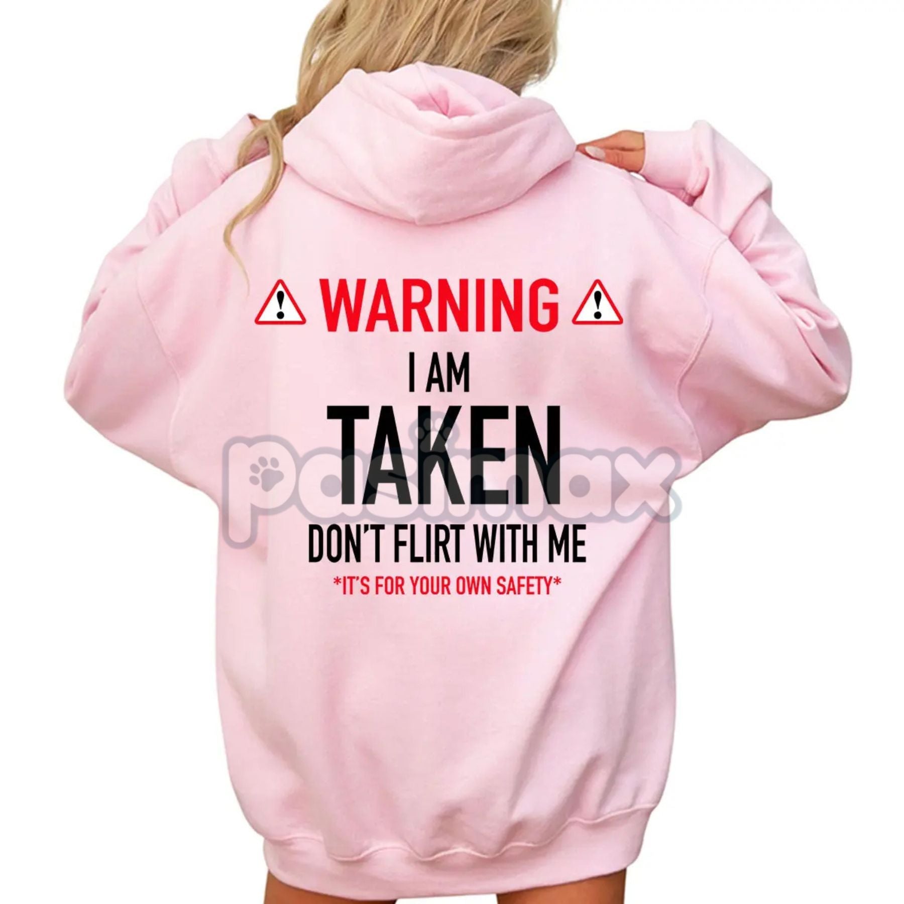 Pasimax Funny "I'm Taken" Hoodie — detail close-up