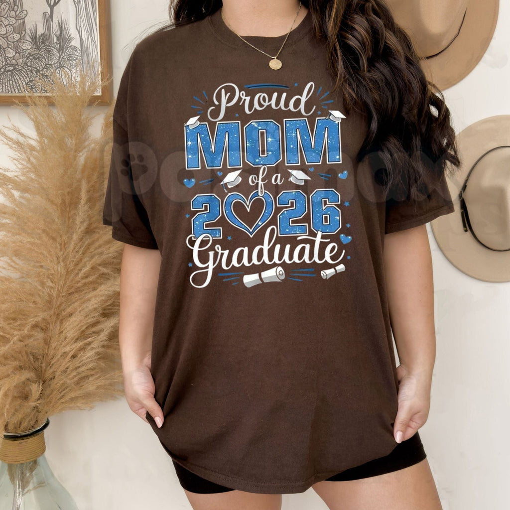 Class of 2026 Graduation & Senior Mom T-Shirt – Matching Graduate & Mother Graphic Tee, Premium 100% Cotton Commencement Top, Soft Lived-In Heavyweight Senior Year Shirt, Made in USA