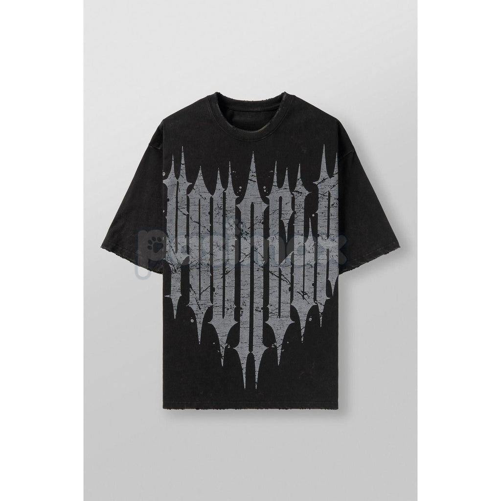 Pasimax "Revenge" Washed T-Shirt – Oversized Gothic Streetwear Graphic Tee, Heavy Vintage Cotton — detail close-up
