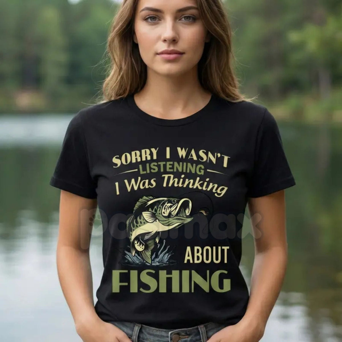 "Sorry I Wasn't Listening" Bass Fishing T-Shirt – Funny Largemouth Bass Graphic Tee, Premium 100% Cotton Angler Humor Top, Soft Lived-In Heavyweight Fisherman Shirt, Made in USA