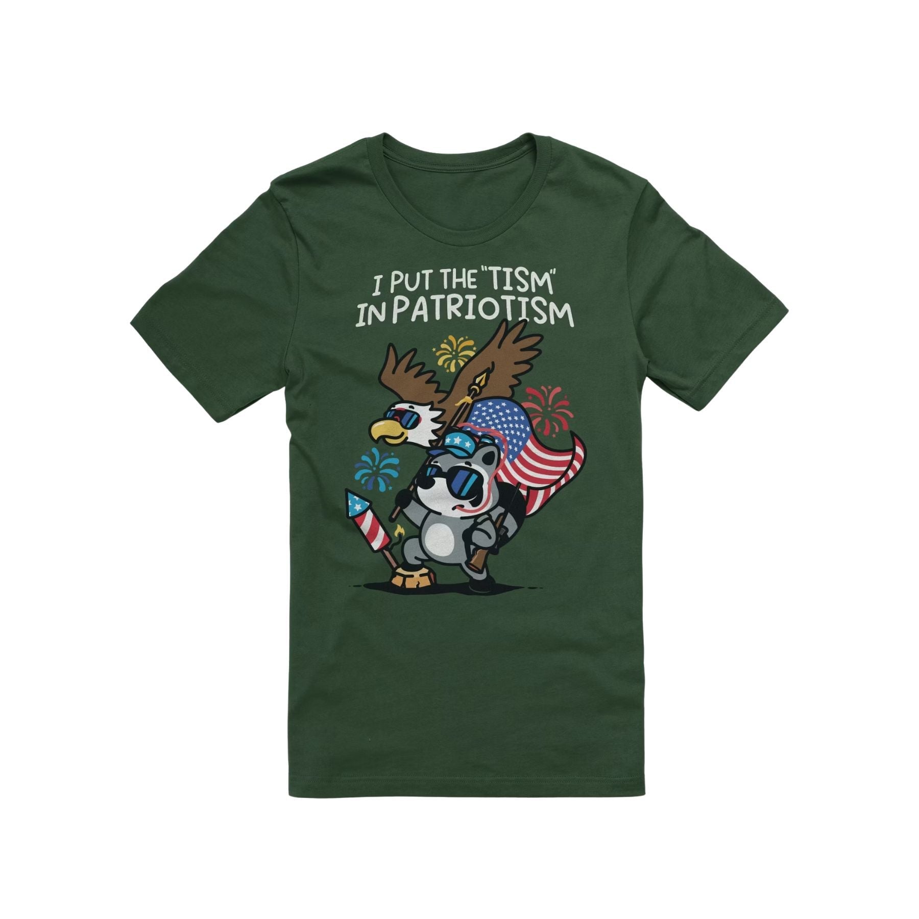 Pasimax 'Tism in Patriotism' T-shirt — detail close-up