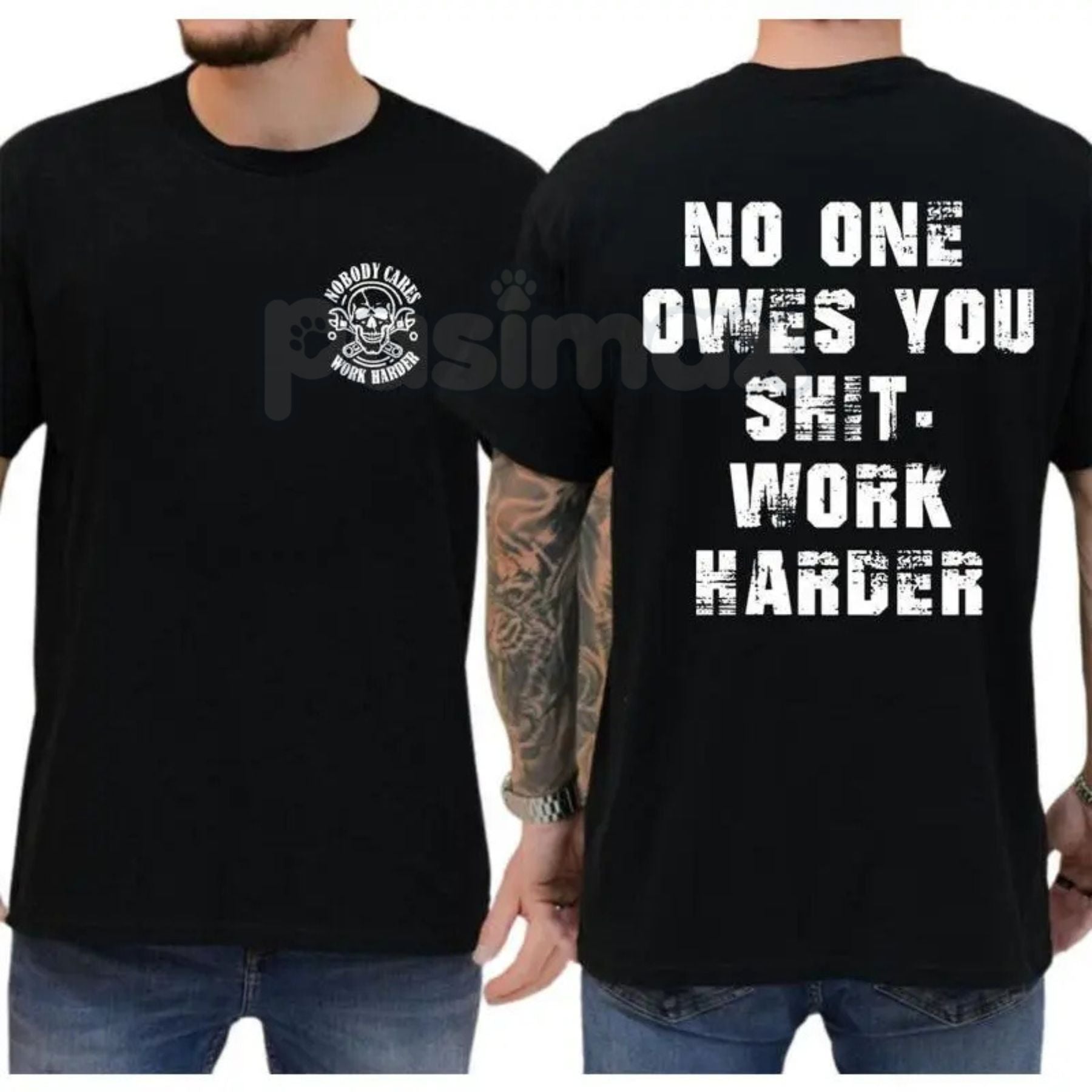 Work Harder Skull Shirt – Gritty Relentless Grinder Hoodie & Streetwear Men's Father's Day Sweatshirt
