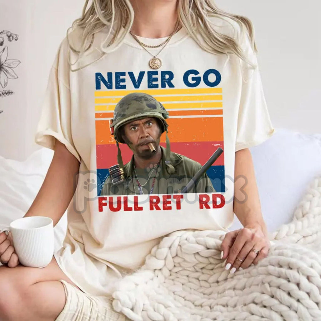 Pasimax "Never Go Full Vintage" Funny Meme Shirt — detail close-up