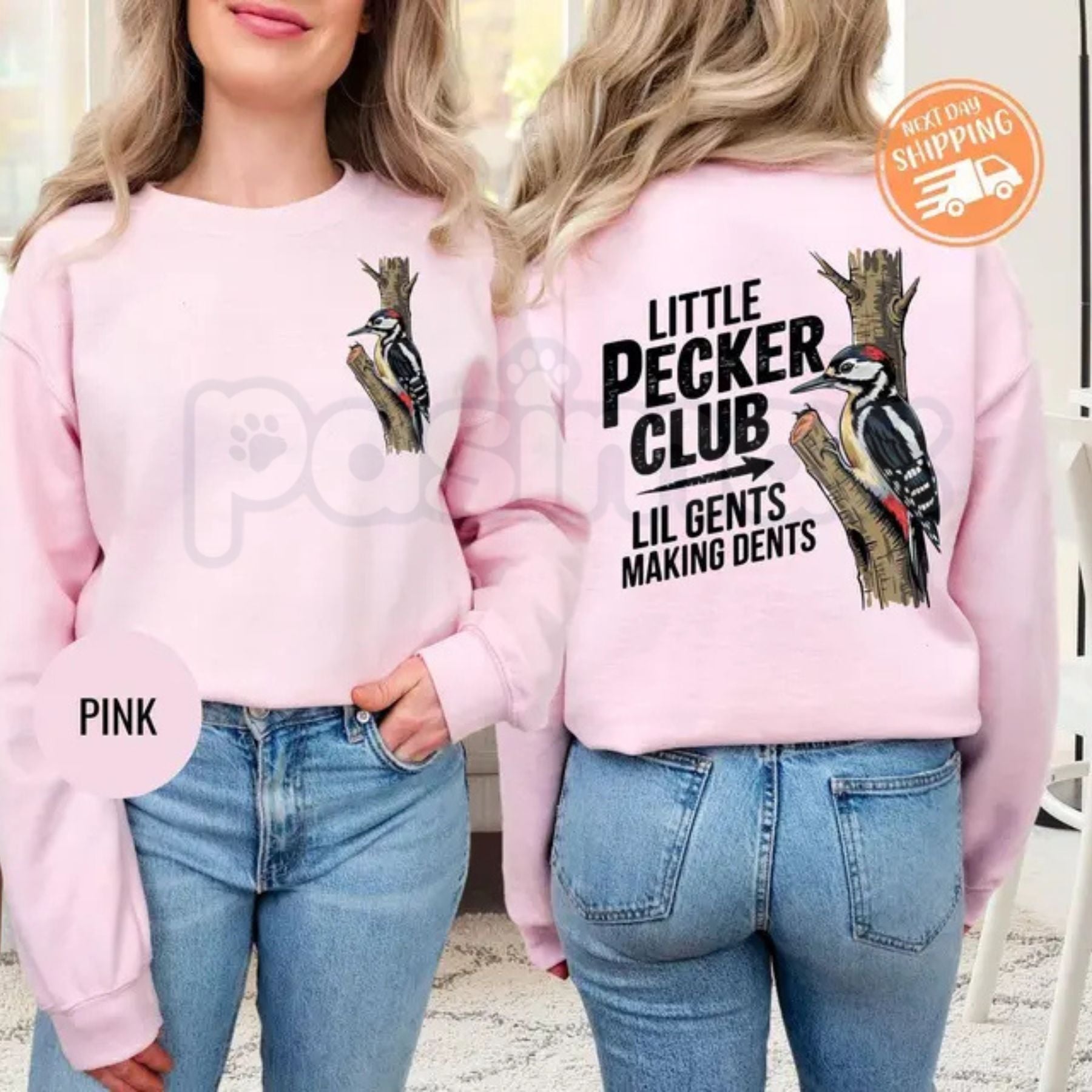 Little Pecker Club Sweatshirt | Lil Gents Making Dents Crewneck | Funny Boy Mom Pullover | Toddler Boy Parent Gift | Retro Woodpecker Graphic Jumper | Rough and Tumble Kids Apparel | Sarcastic Parenting Shirt