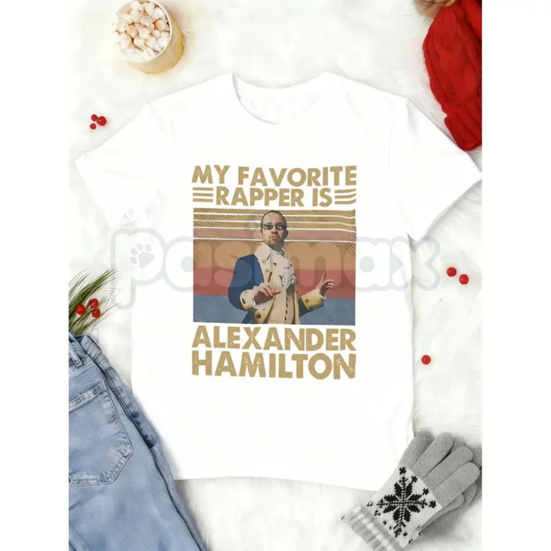 Pasimax Alexander Hamilton Vintage T-Shirt — detail close-up