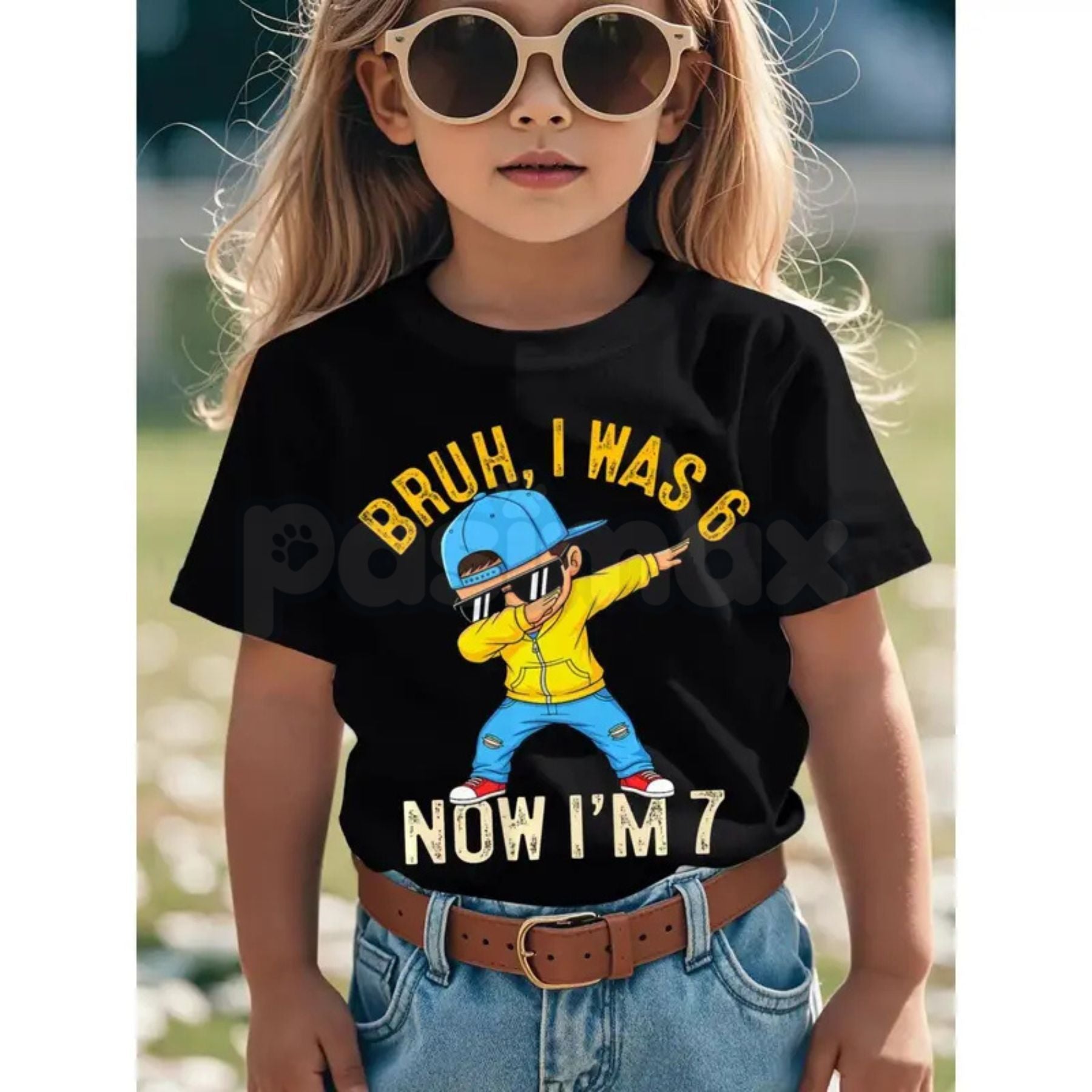 "Bruh I Was 6 Now I'm 7" Birthday T-Shirt – Funny Kid's Dabbing Graphic Tee