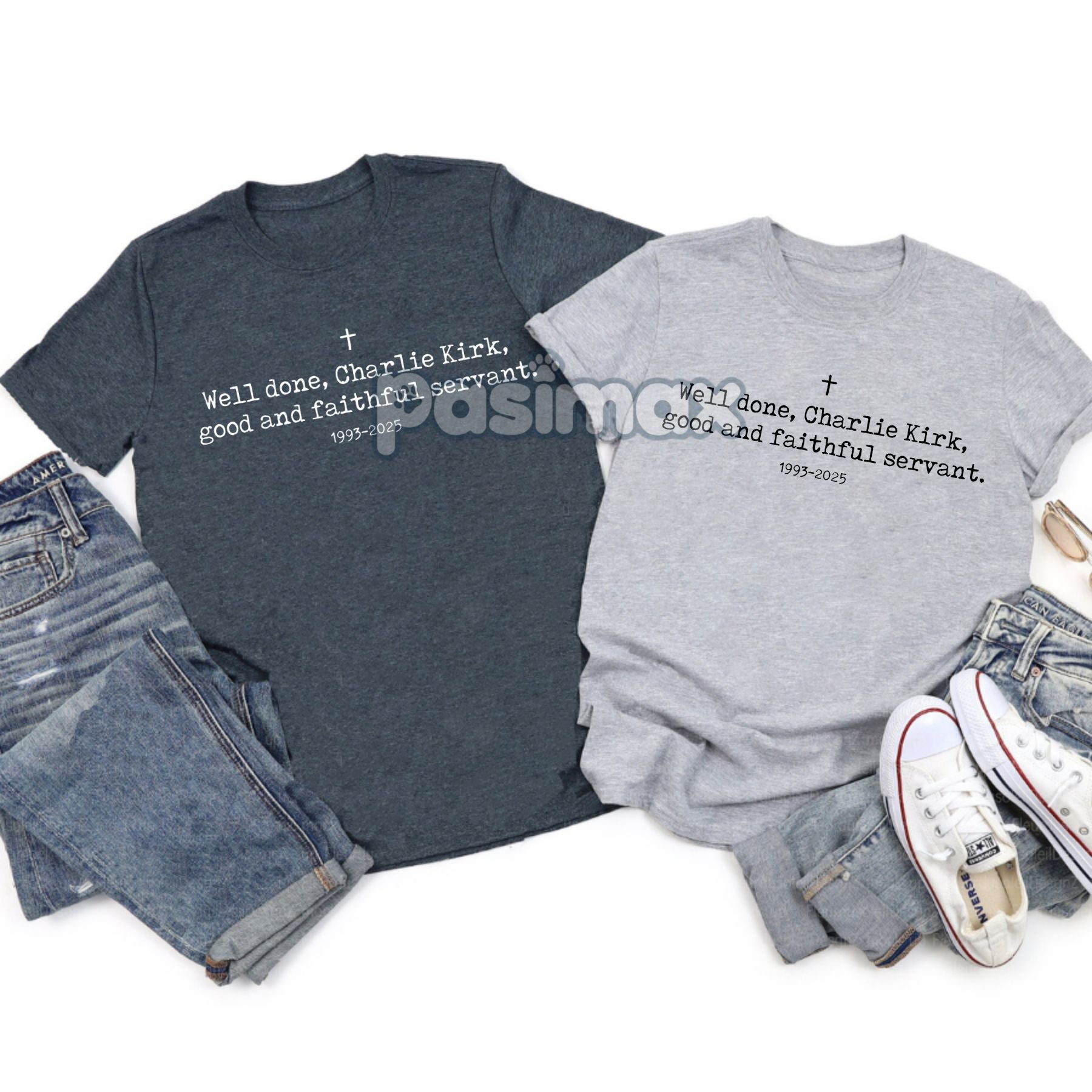 Pasimax Charlie Kirk T-Shirt — back view