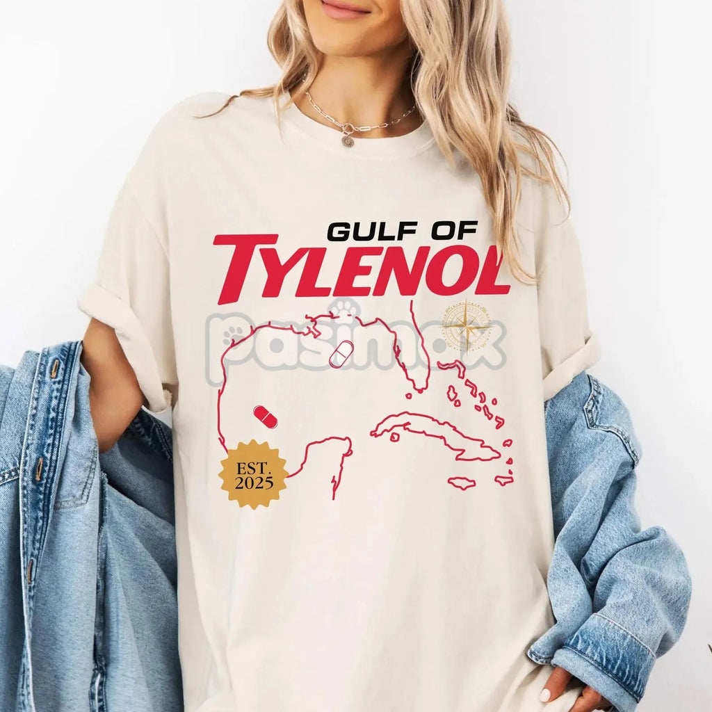 Pasimax Gulf of Tylenol FDT Funny T-Shirt — detail close-up