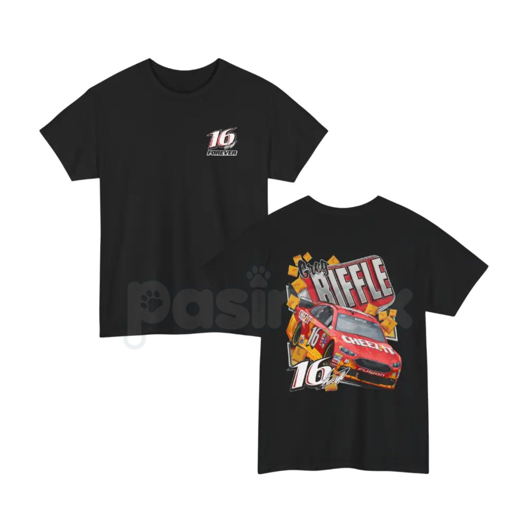 Pasimax Greg Biffle T-Shirt – Vintage Racing Driver Hoodie & Sweatshirt, Retro Motorsports Apparel — detail close-up