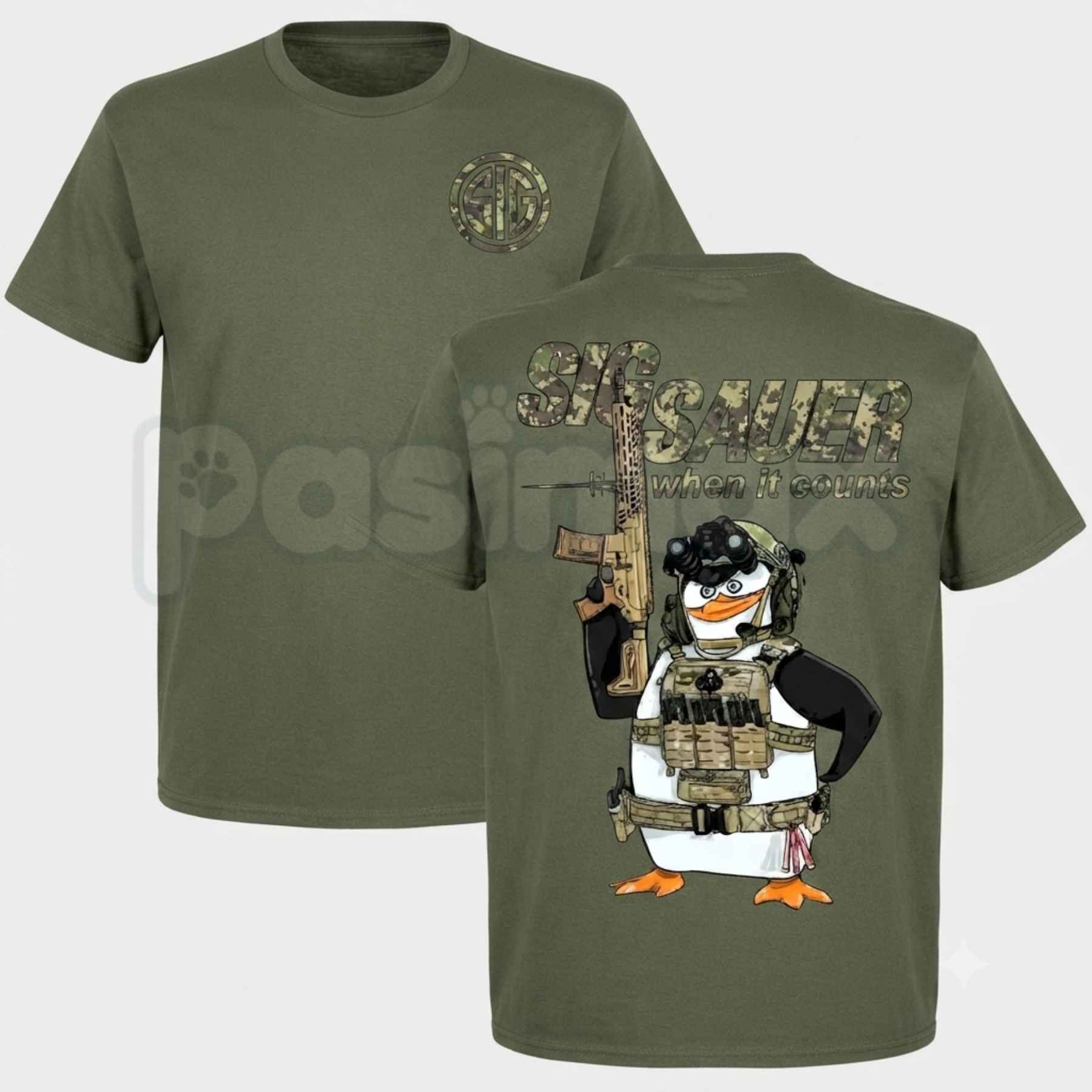 Sig Sauer Tactical Penguin Graphic T-Shirt – When It Counts 2A Shooter Unisex Cotton Graphic Tee