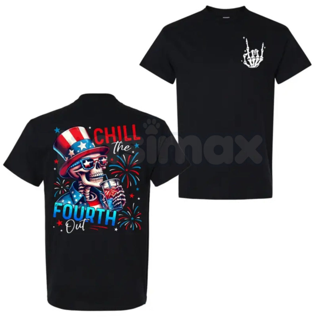 Funny 4th of July Skeleton Graphic Tee – Patriotic Independence Day Alternative Gothic T-Shirt