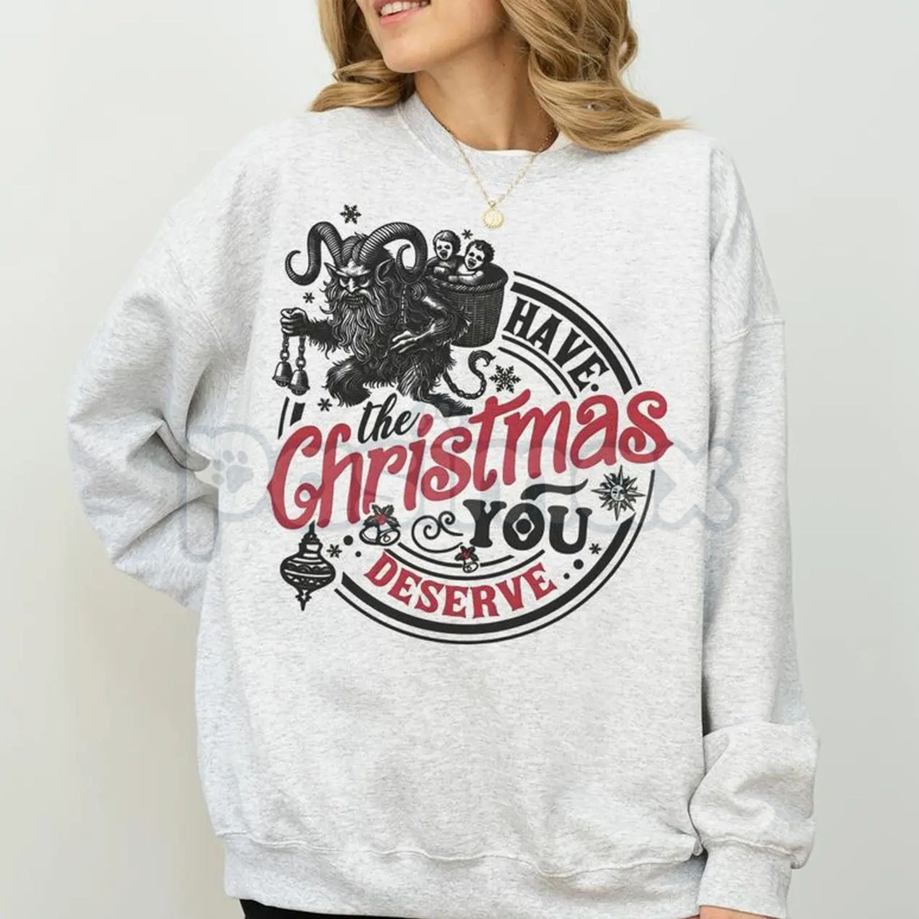 Pasimax Krampus Christmas Sweatshirt | Sarcastic Funny Krampusnacht Jumper | Spooky Gothic Holiday Crewneck | Alternative Xma
