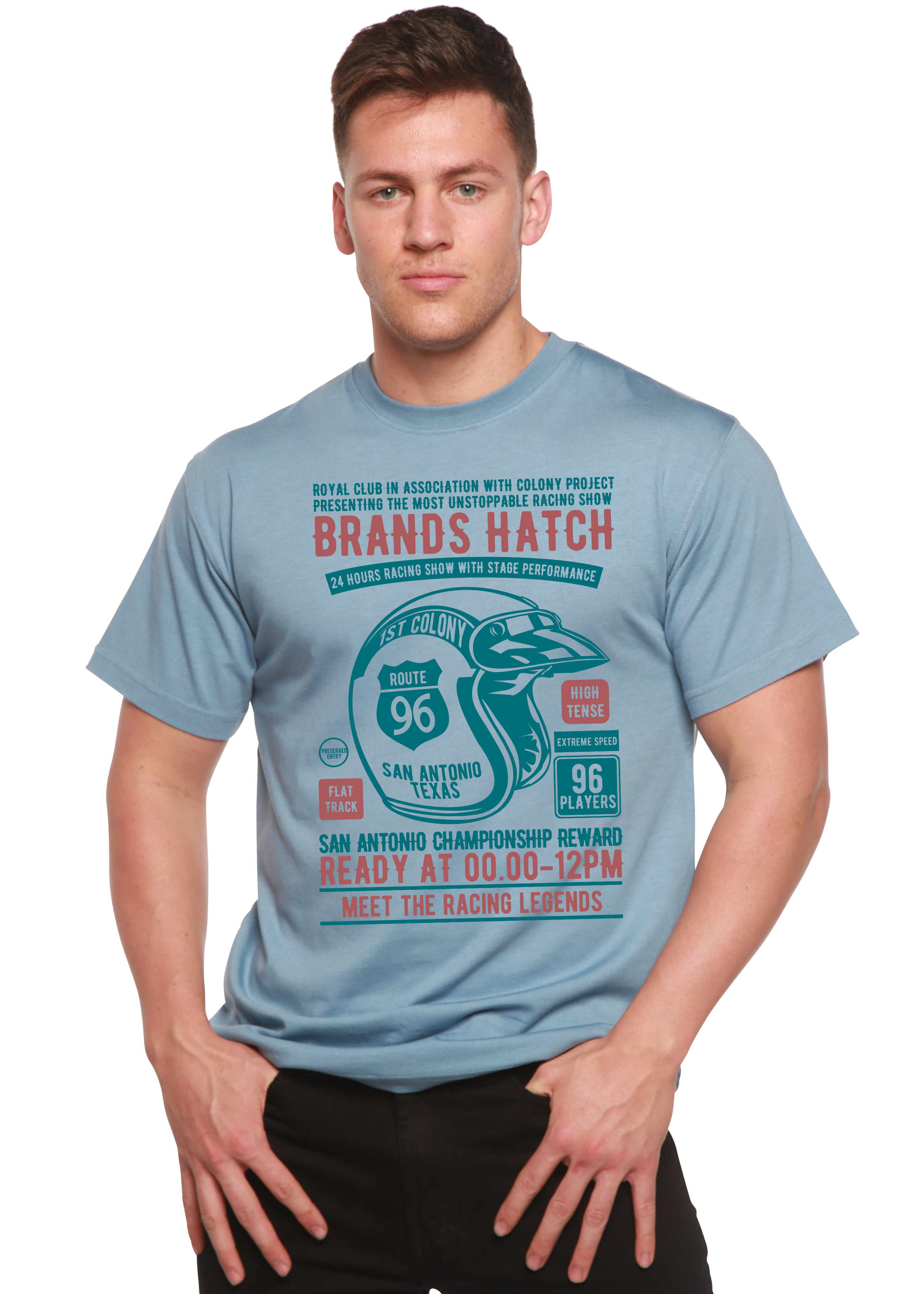 Spun Bamboo Brands Hatch Men's Bamboo Viscose/Organic Cotton Short Sleeve Graphic T-Shirt — alternative angle