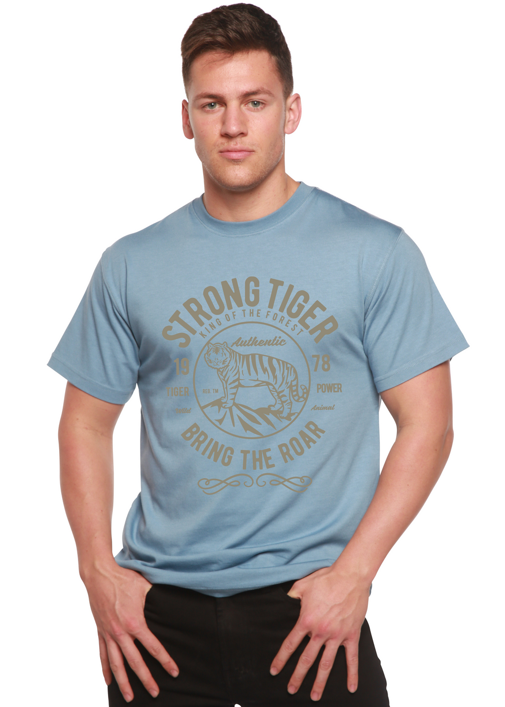 Spun Bamboo Strong Tiger Spun Bamboo® Men's Bamboo Viscose/Organic Cotton Short Sleeve Graphic T-Shirt — side view