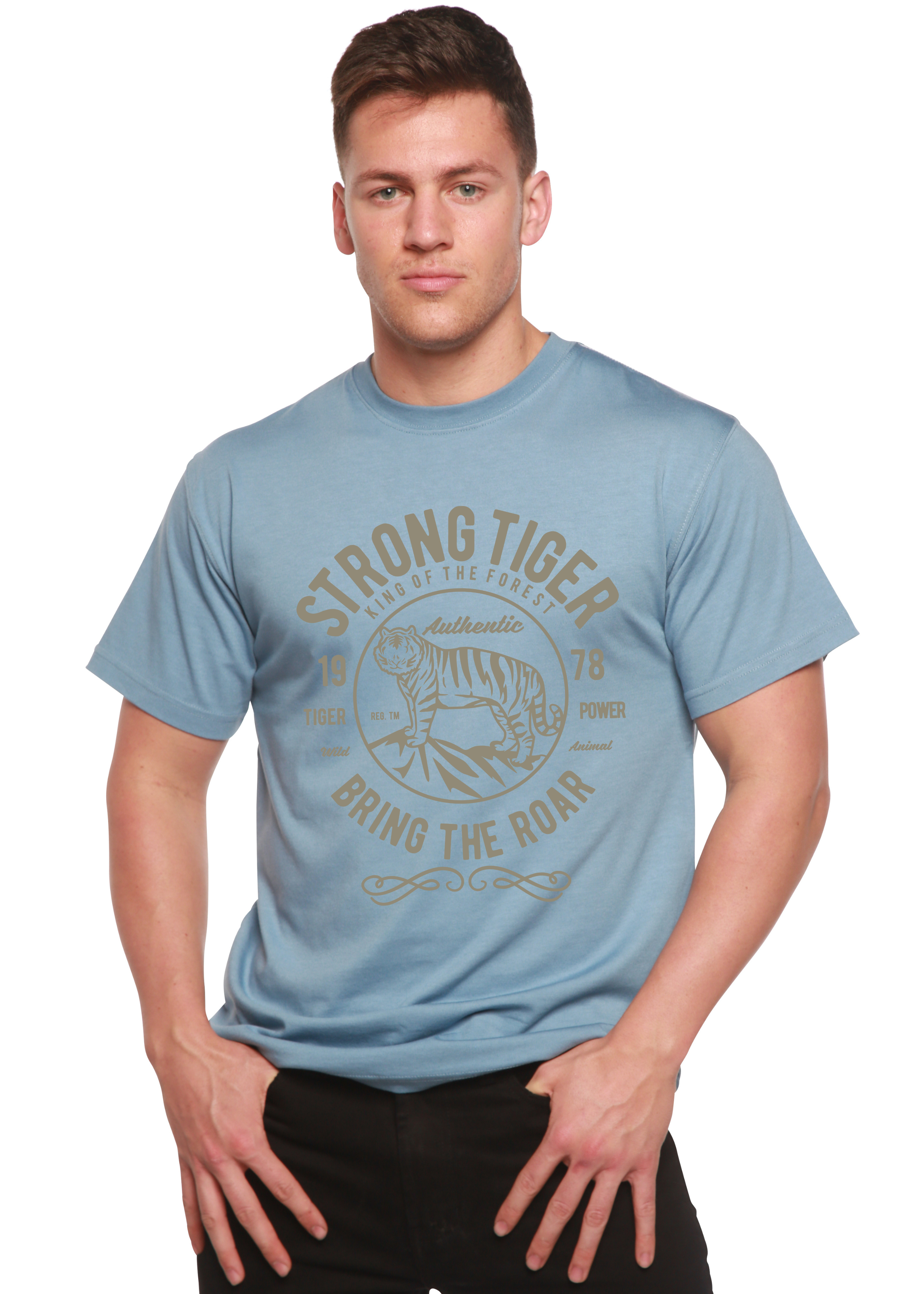 Spun Bamboo Strong Tiger Spun Bamboo® Men's Bamboo Viscose/Organic Cotton Short Sleeve Graphic T-Shirt — side view