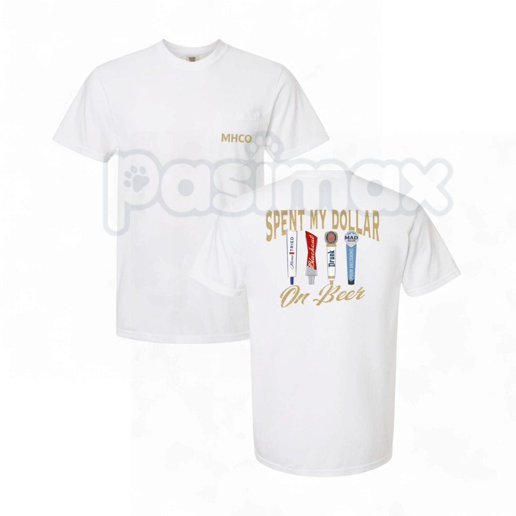 "Spent My Dollar On Beer" T-Shirt – Retro Country Music Graphic Tee, Remastered Heavy Cotton Blue Collar Top, Soft Lived-In Heavyweight Lyric Statement Shirt, Made in USA