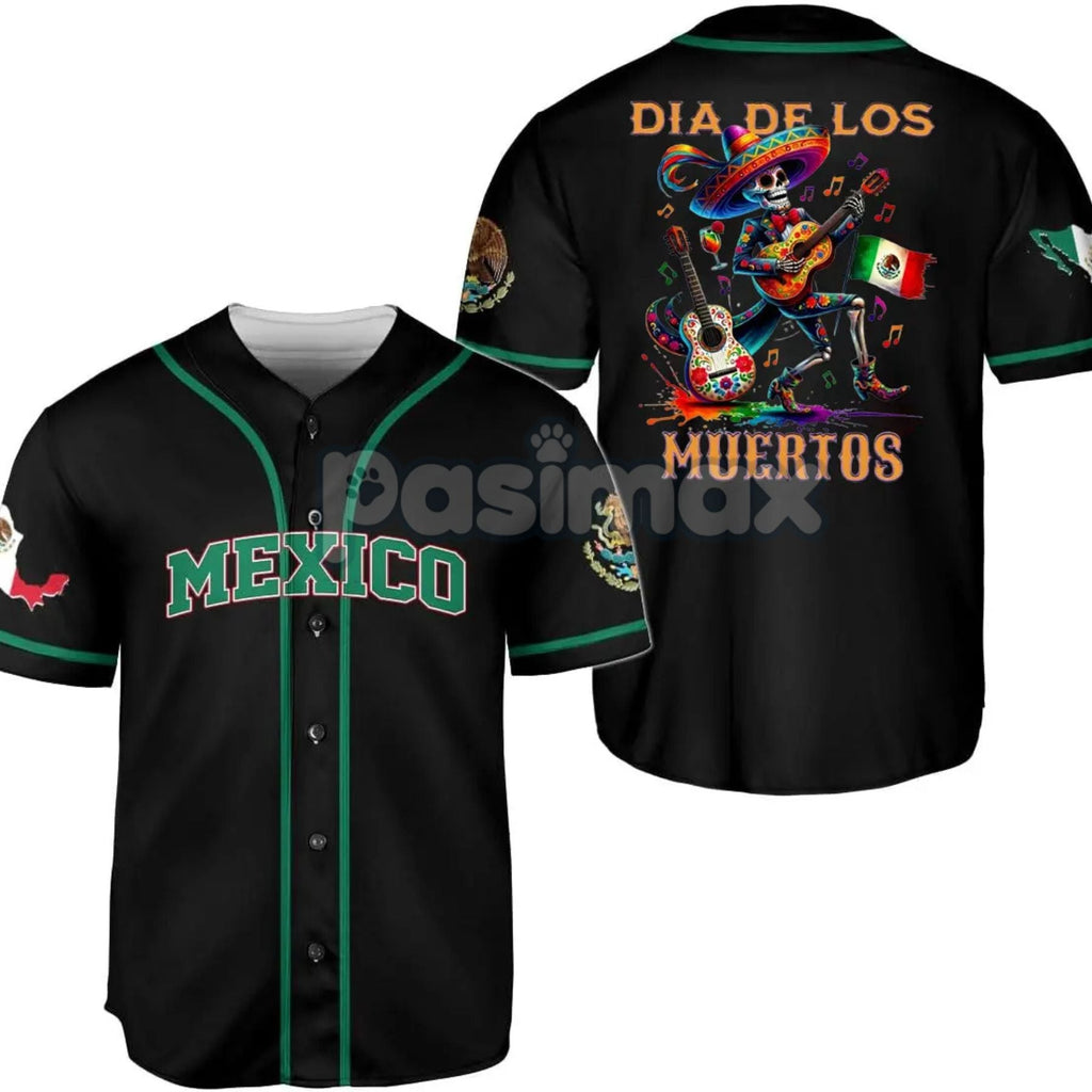 Pasimax Mexico Día de los Muertos Baseball Jersey — side view