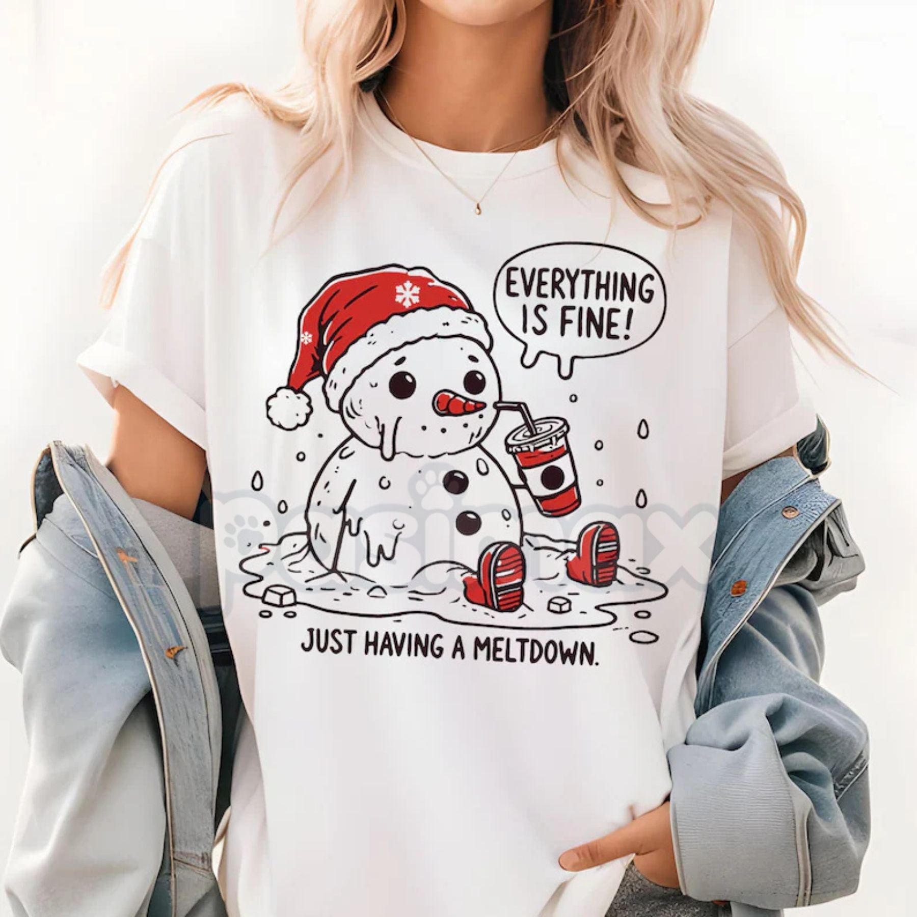 Pasimax "Everything is Fine Just Having Meltdown" T-Shirt - Funny Relatable Slogan Tee, Dark Humor Stress Apparel, Ironic Sta