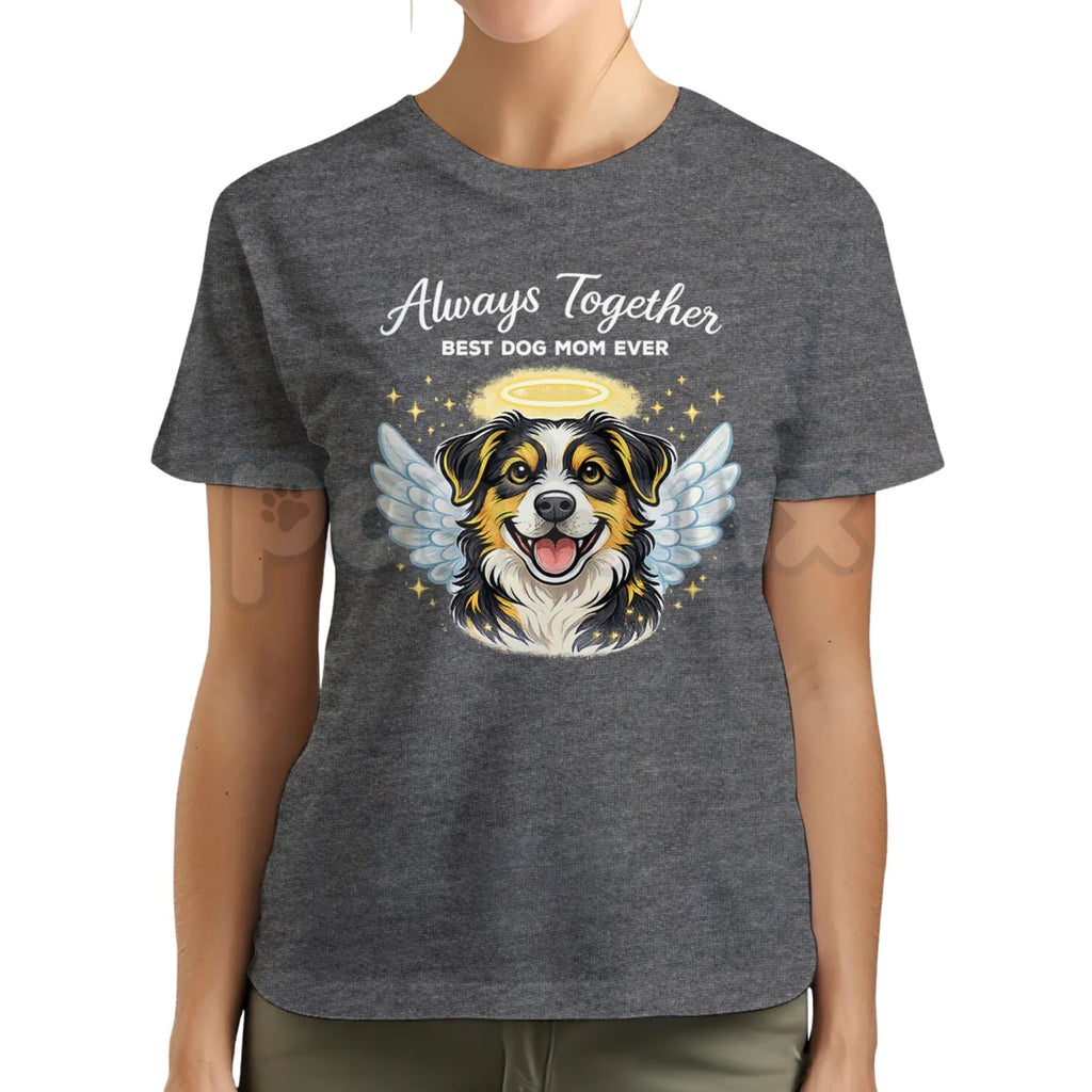 "Always Together" Custom Dog Face T-Shirt – Best Dog Mom Ever Personalized Graphic Tee, Premium 100% Cotton Pet Lover Top, Soft Lived-In Heavyweight Dog Mama Shirt, Made in USA