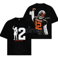 Pasimax Shedeur Sanders 12 Celly For Dawg Pound – Iconic Celebration Cotton Hoodie, Sweatshirt & T-Shirt — detail close-up