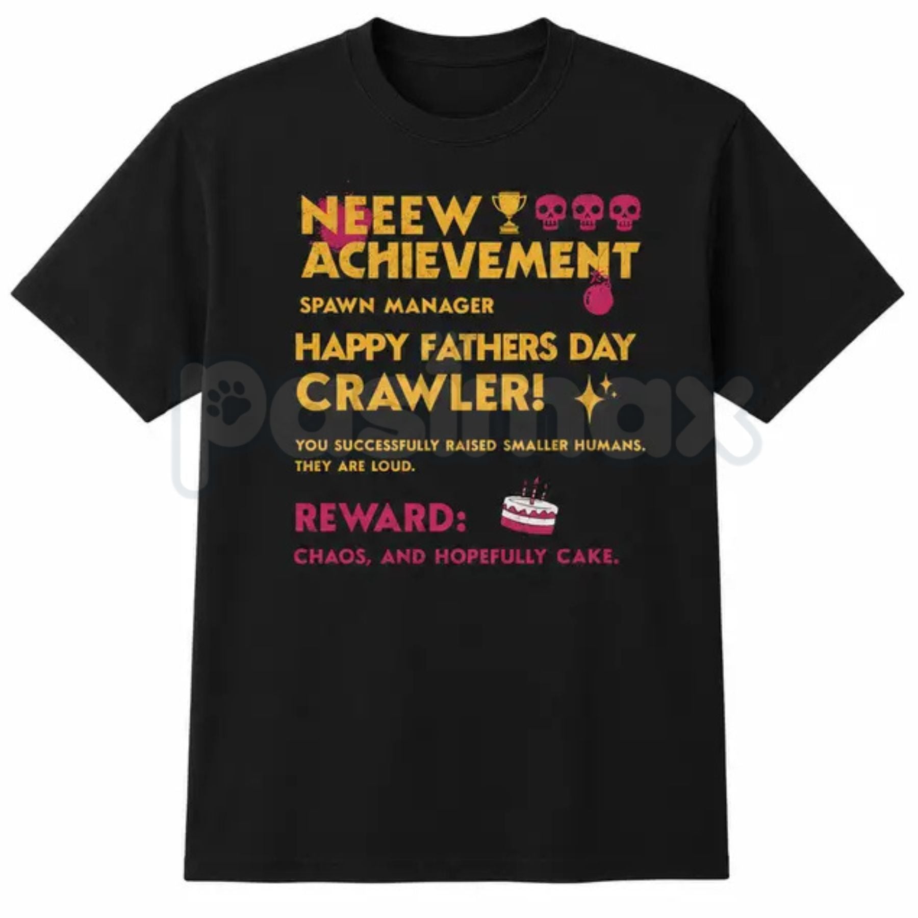 Funny "Crawler Spawn Manager" Gamer Dad T-Shirt – Father's Day Achievement Unlocked Graphic Tee