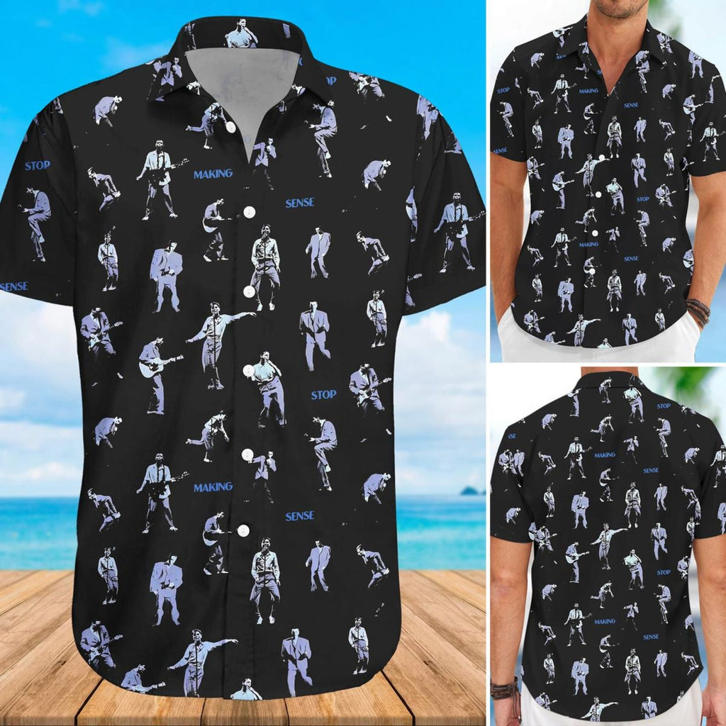 Pasimax Stop Making Sense Hawaiian Shirt for Men — detail close-up