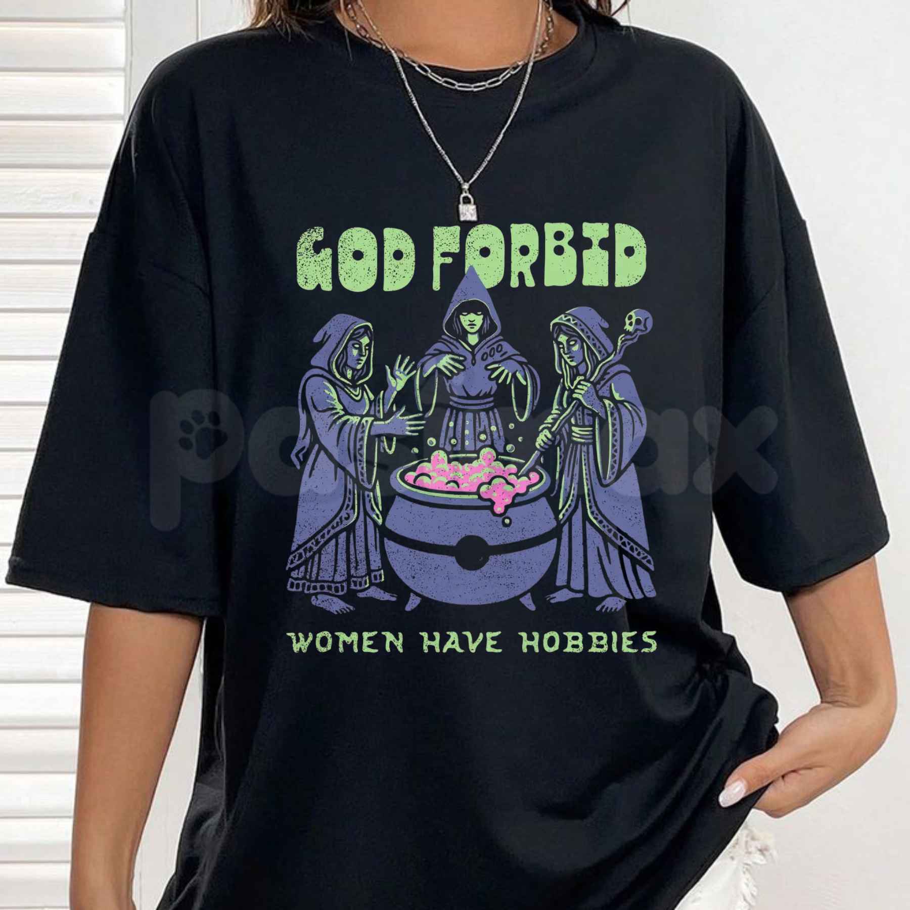 God Forbid Women Have Hobbies Cauldron T-Shirt – Funny Witchy Sarcastic Unisex Cotton Tee