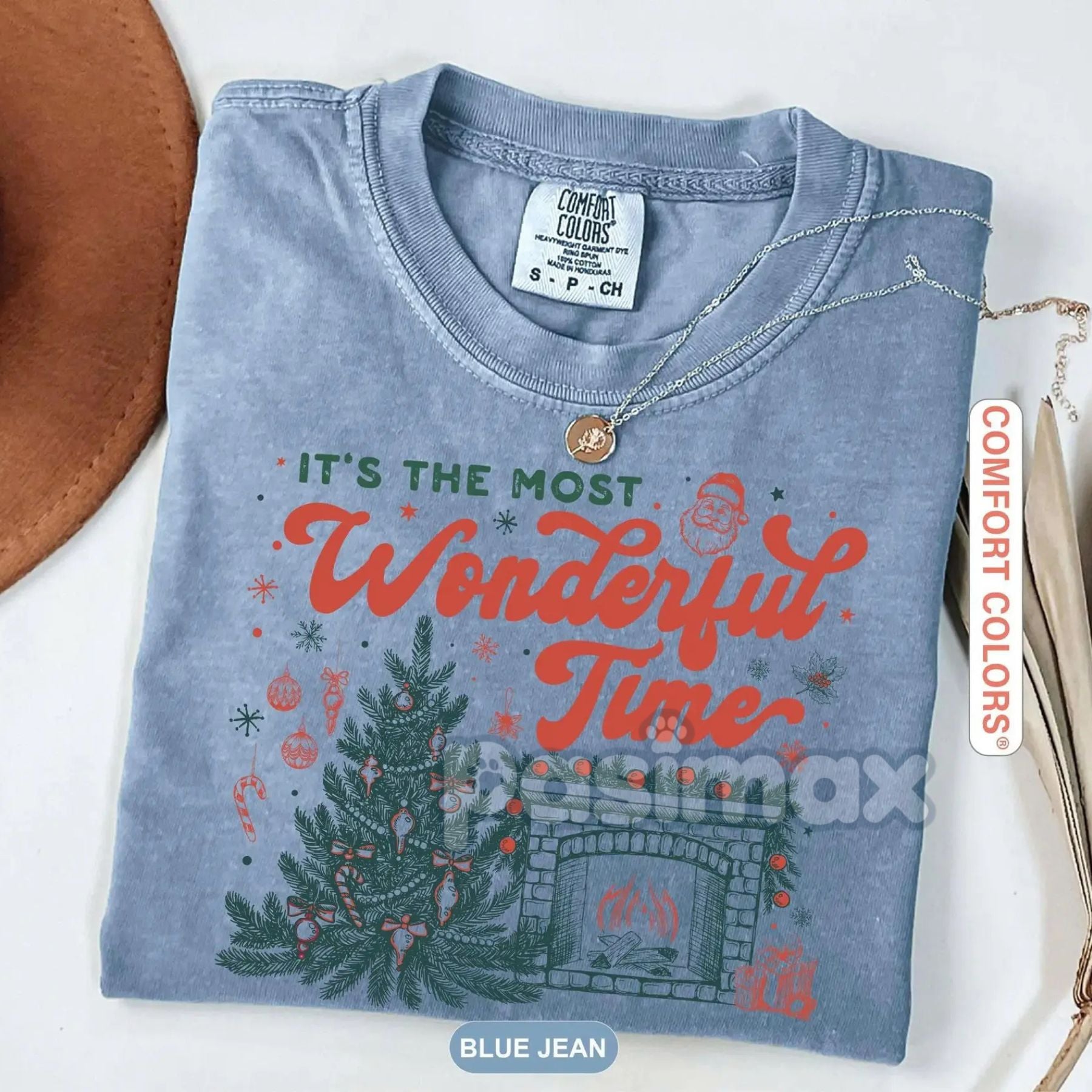 Pasimax Retro Christmas T-Shirt — detail close-up